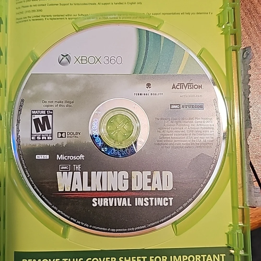 XBOX 360 THE WALKING DEAD Survival Instinct - Used - No Book